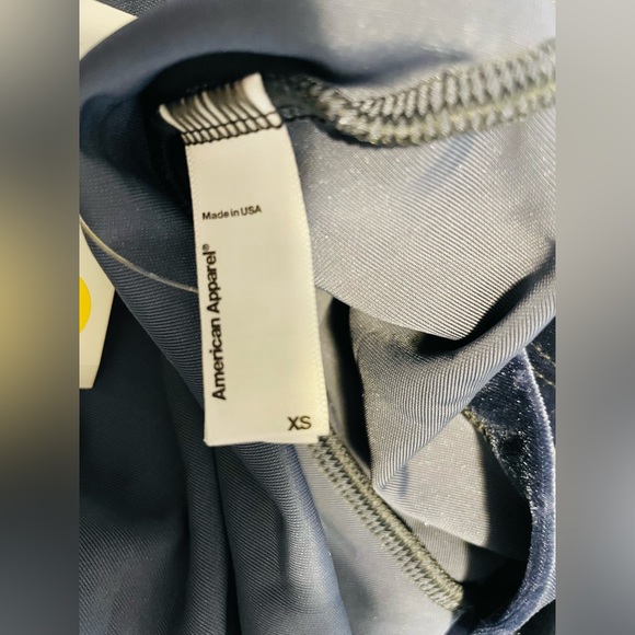 American Apparel long sleeve open back velvet skater dress in twilight - Picture 5 of 5